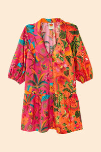 MEDIA OFF LINE_Robe mini Mixed Warm Prints - Multicolore