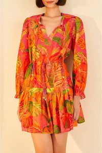 Robe courte Ombre Forest - Orange