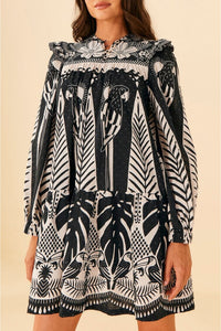 Robe courte Macaw Elegance - Noir