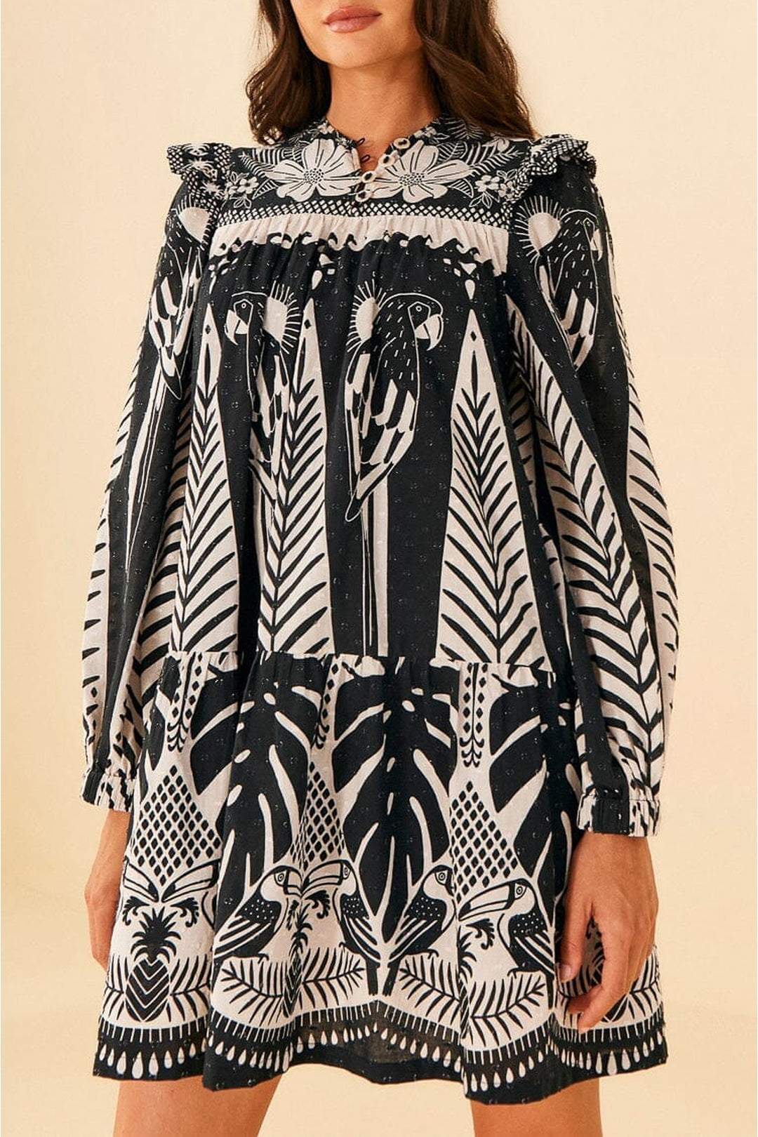 Robe courte Macaw Elegance - Noir