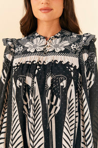 Robe courte Macaw Elegance - Noir