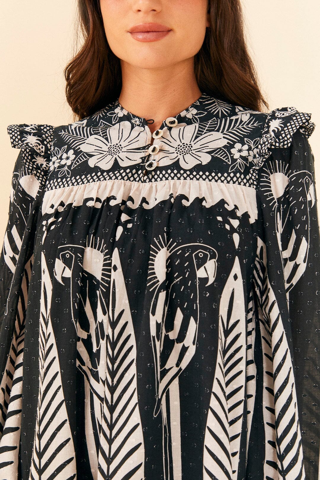 Robe courte Macaw Elegance - Noir