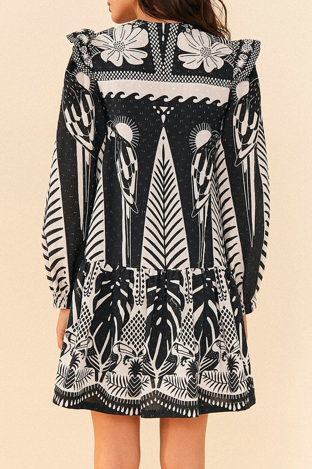 Robe courte Macaw Elegance - Noir