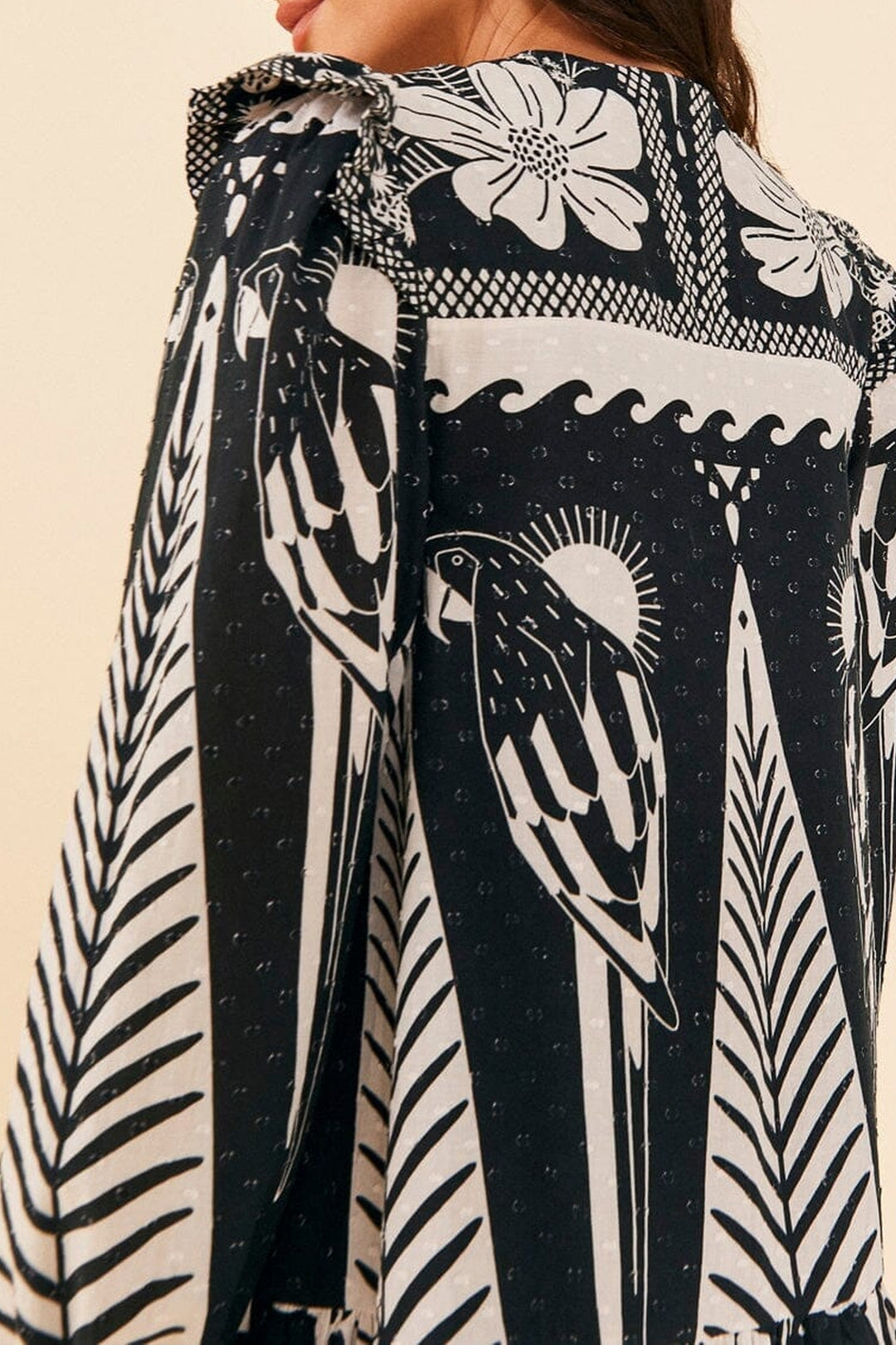 Robe courte Macaw Elegance - Noir