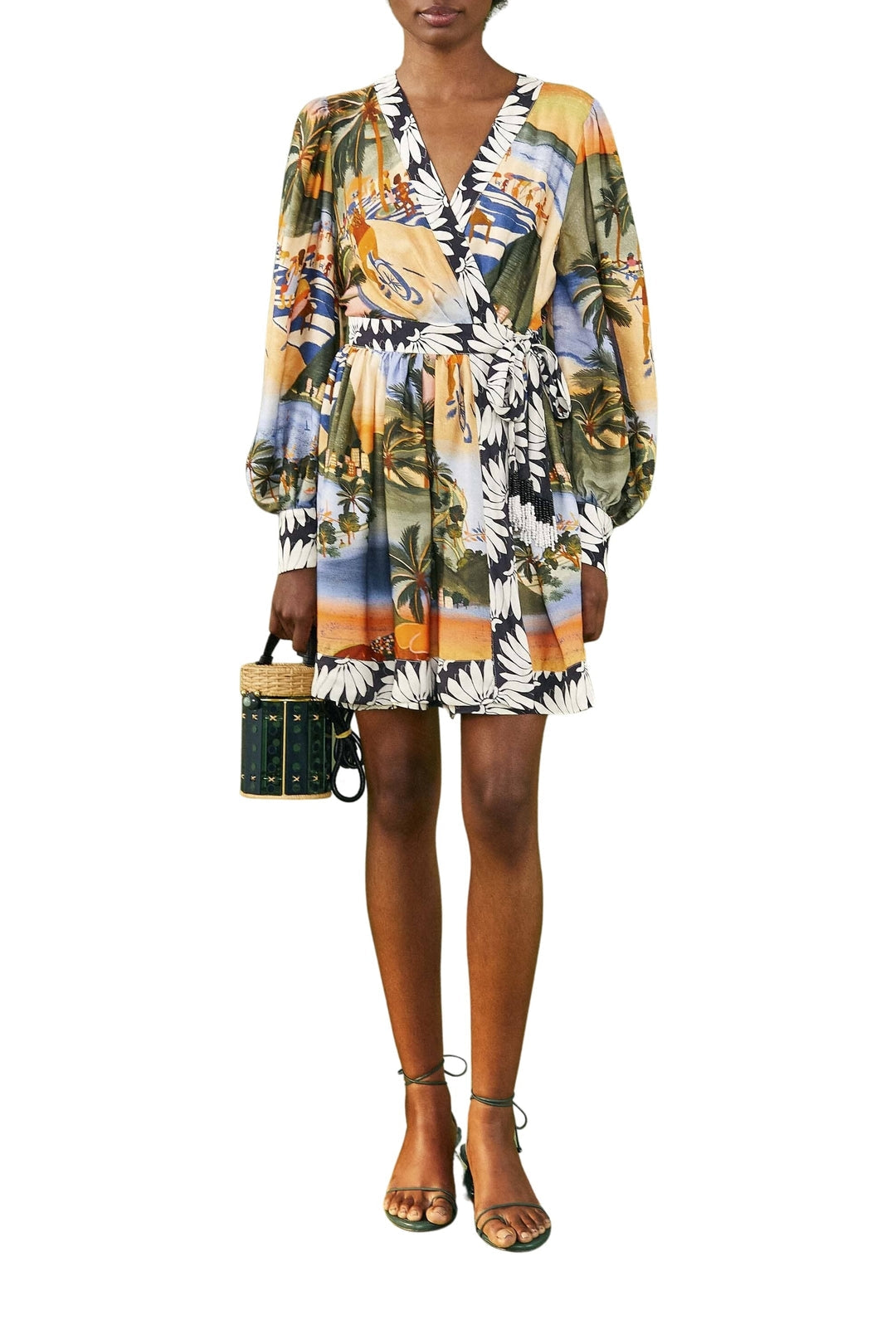 MEDIA OFF LINE_Robe courte Carioca à manches bouffantes - Multicolore