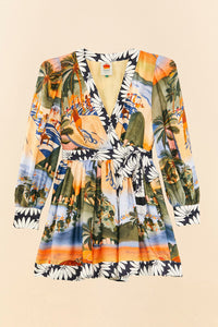 MEDIA OFF LINE_Robe courte Carioca à manches bouffantes - Multicolore