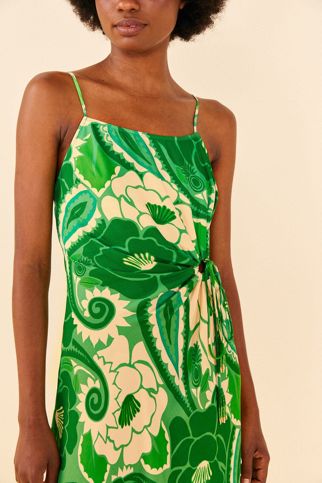 MEDIA OFF LINE_Robe midi Tropical Groove - Vert