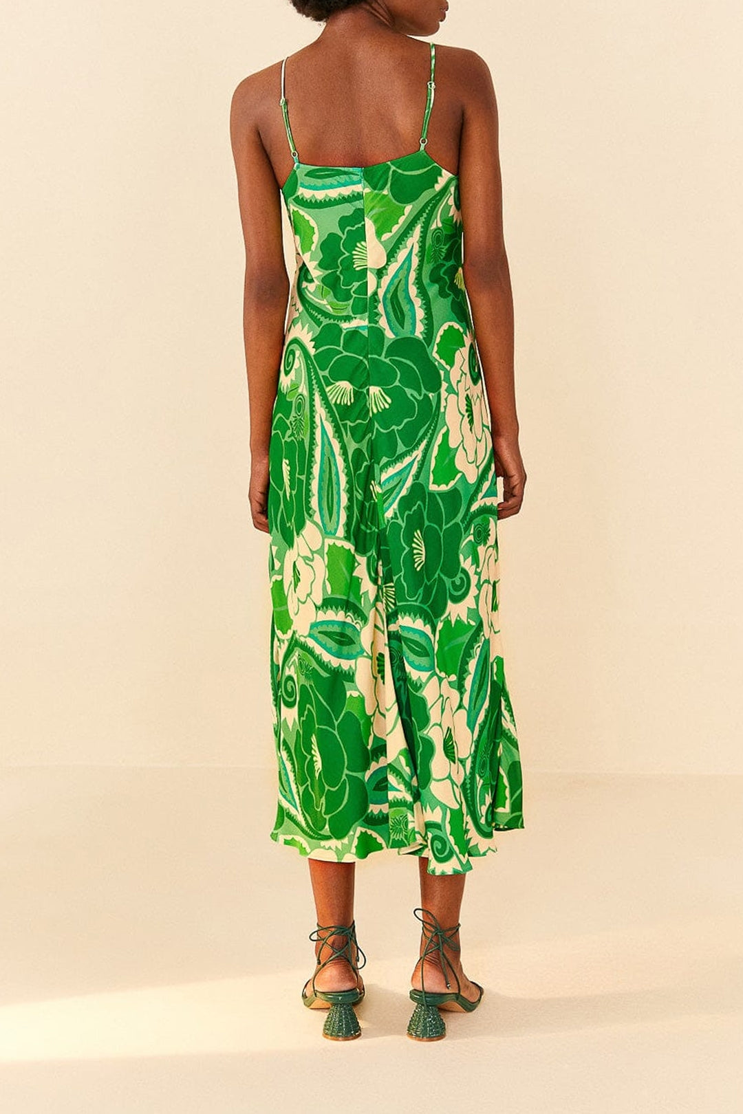 MEDIA OFF LINE_Robe midi Tropical Groove - Vert