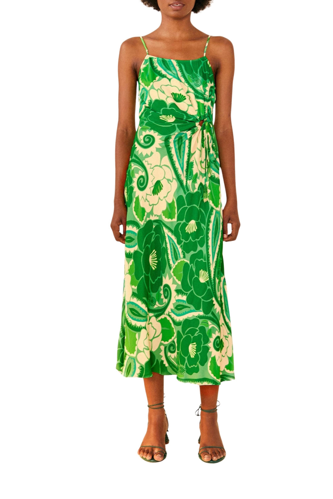 MEDIA OFF LINE_Robe midi Tropical Groove - Vert