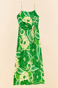 MEDIA OFF LINE_Robe midi Tropical Groove - Vert