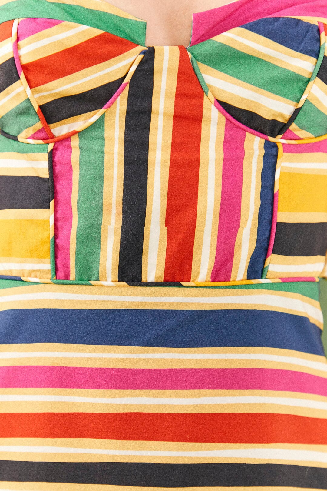 Robe midi rayures multicolores en coton - Multicolore