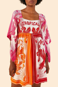 Tropical Off White Robe midi - Tropical Off White