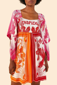 Robe midi Tropical Dream - Rose