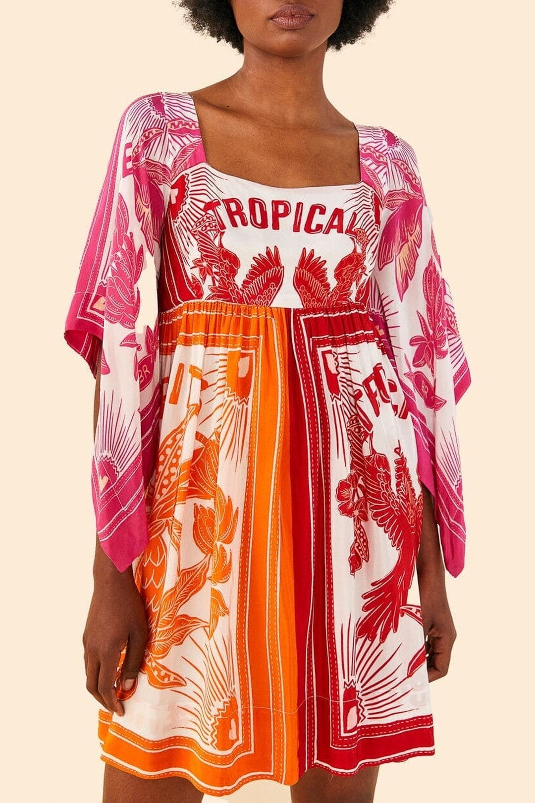 Robe midi Tropical Dream - Rose