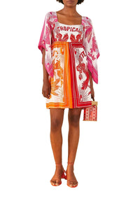 Robe midi Tropical Dream - Rose