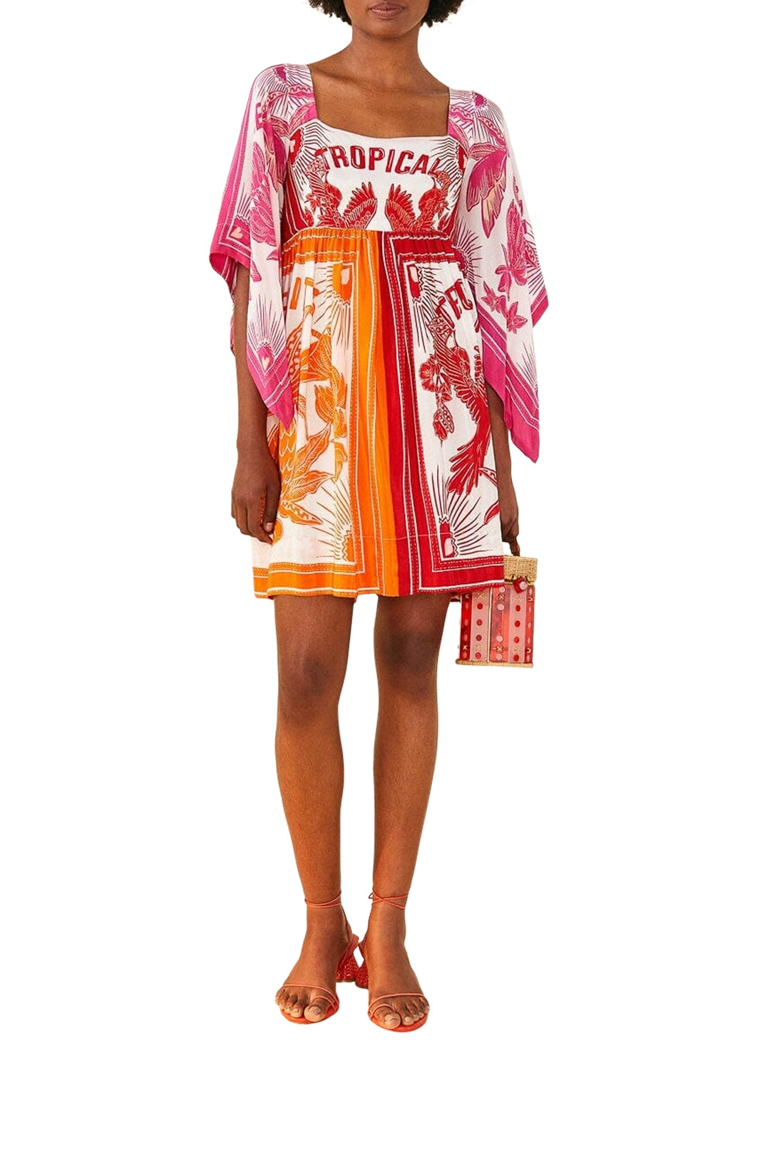 Robe midi Tropical Dream - Rose