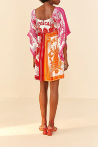 Robe midi Tropical Dream - Rose