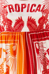 Robe midi Tropical Dream - Rose