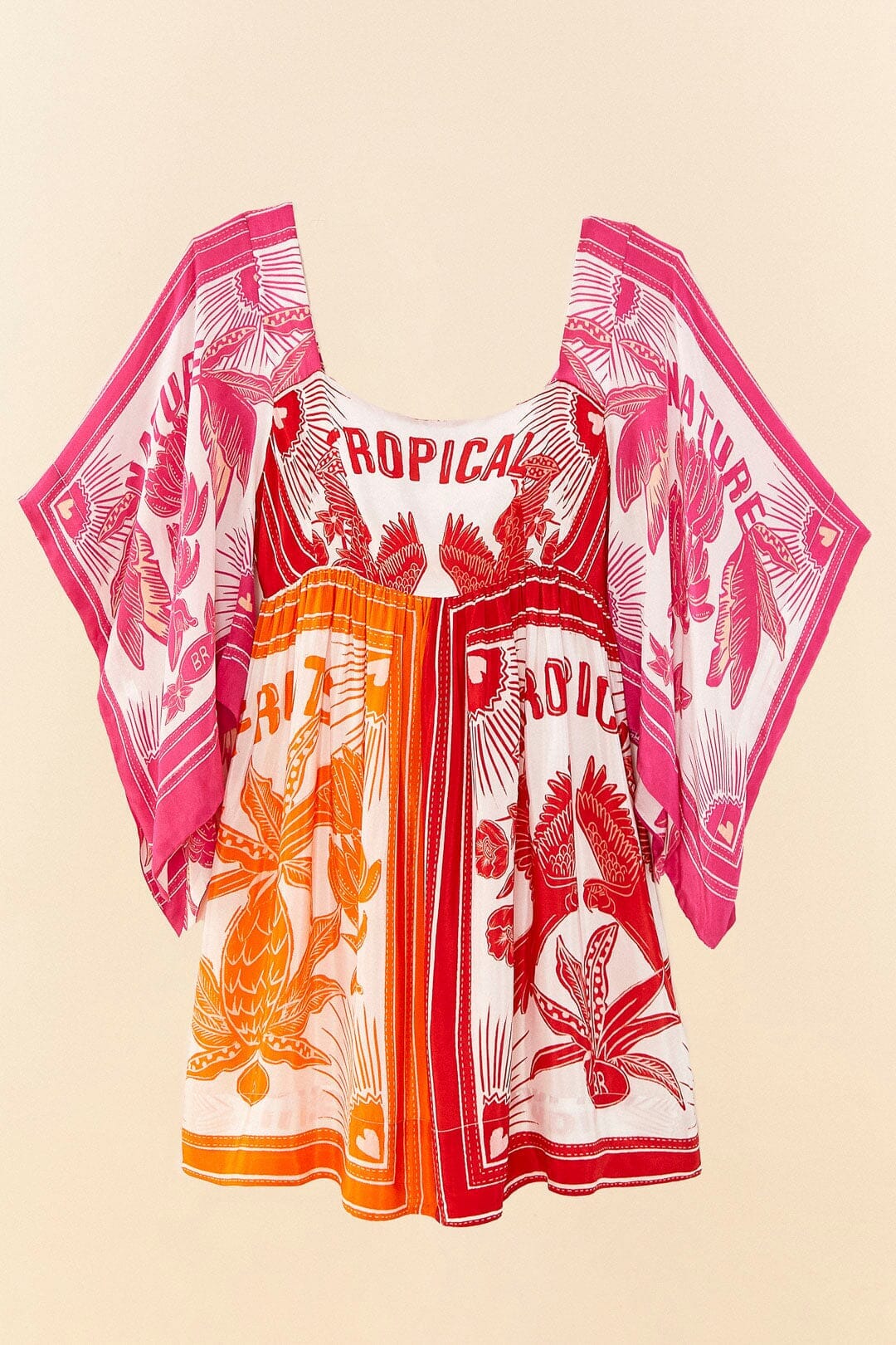 Robe midi Tropical Dream - Rose