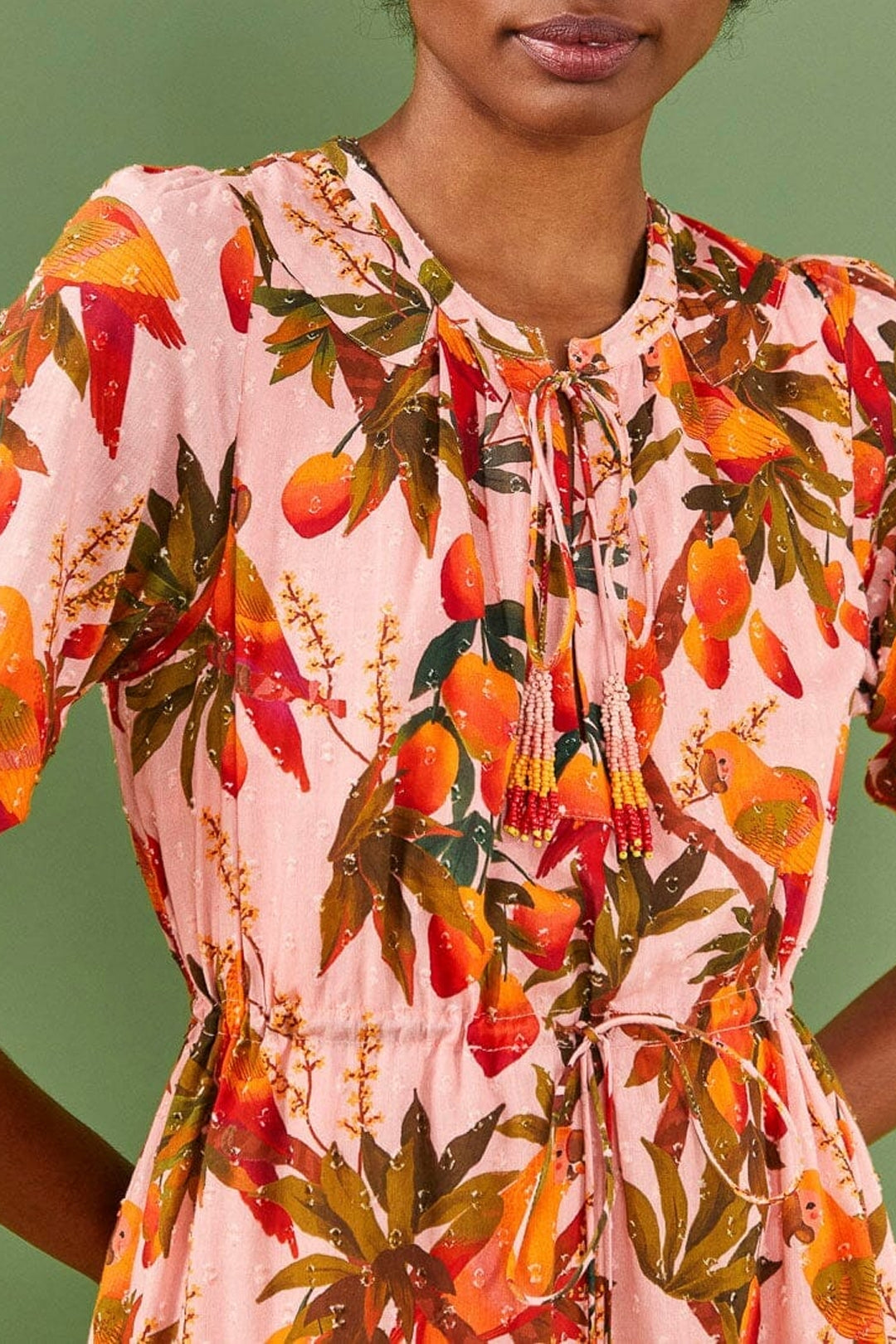 Robe midi Mango Trees - Multicolore