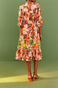 Robe midi Mango Trees - Multicolore