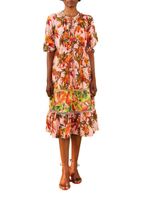 Robe midi Mango Trees - Multicolore