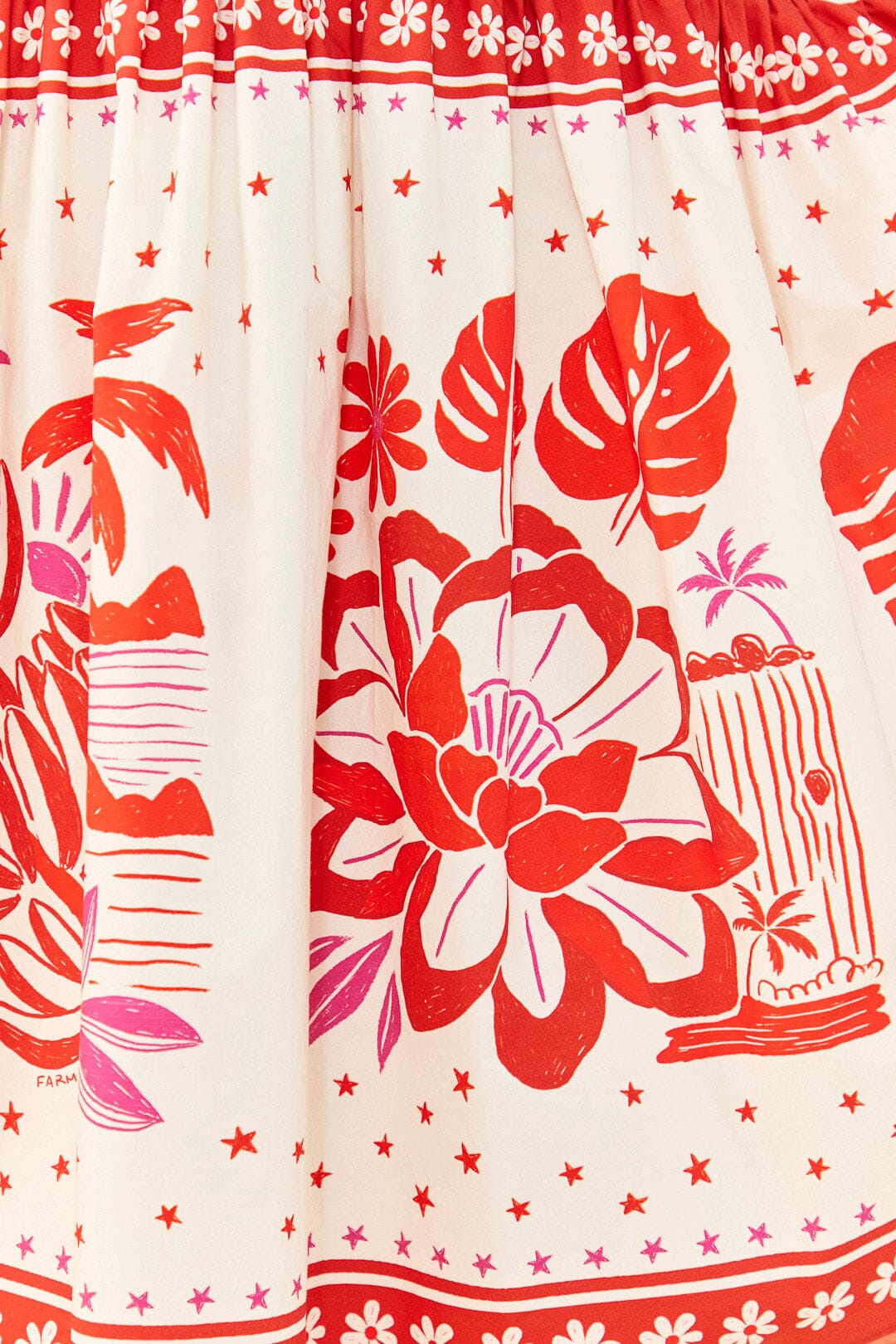 Robe midi Rio à carreaux en coton - Rouge