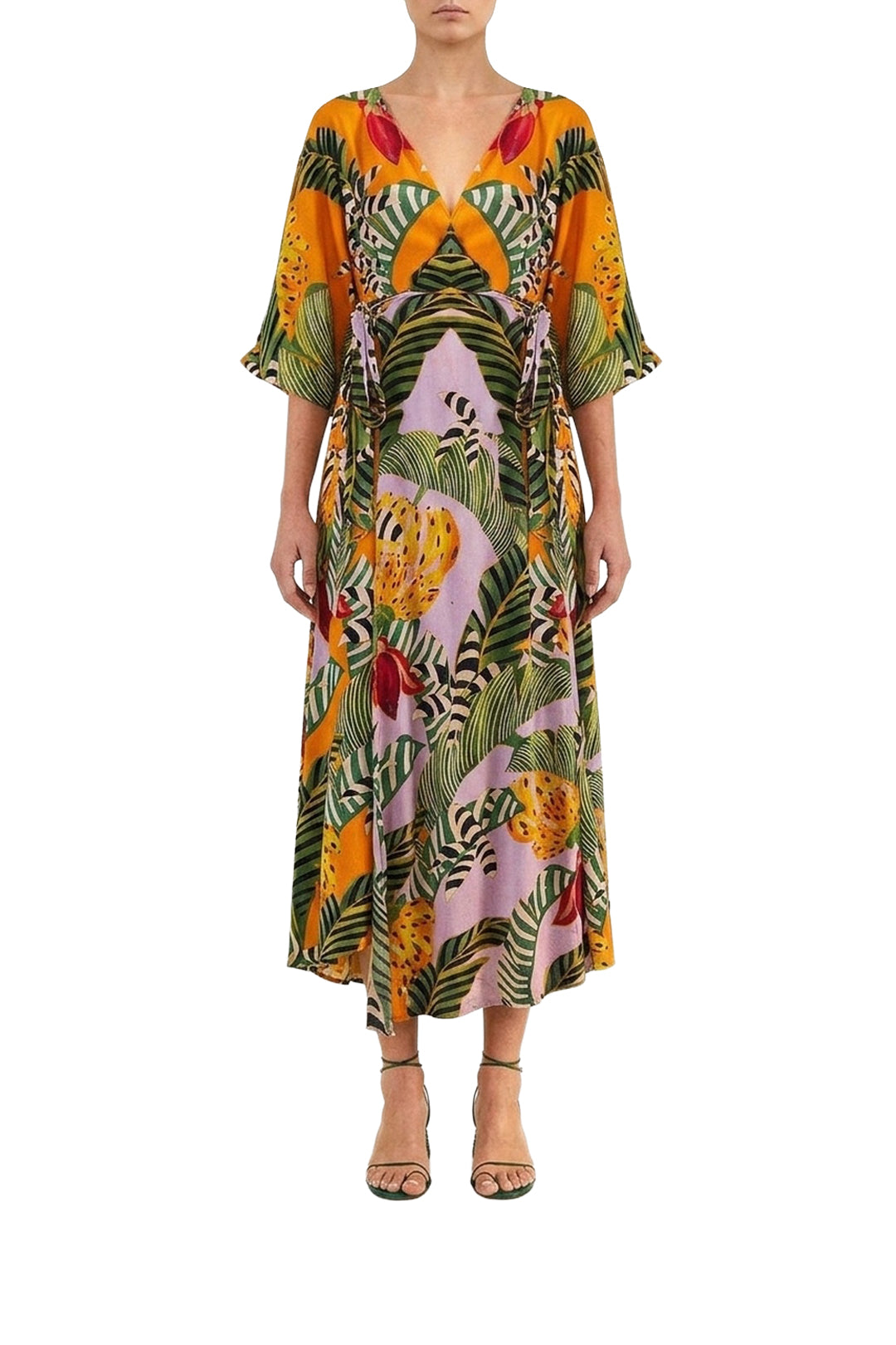 Robe midi portefeuille Bananas - Multicolore