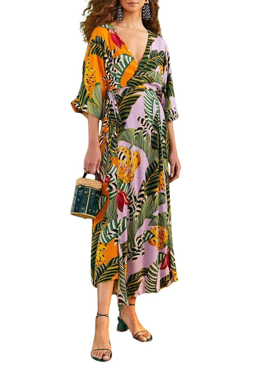 MEDIA OFF LINE_Robe longue portefeuille Bananas - Multicolore