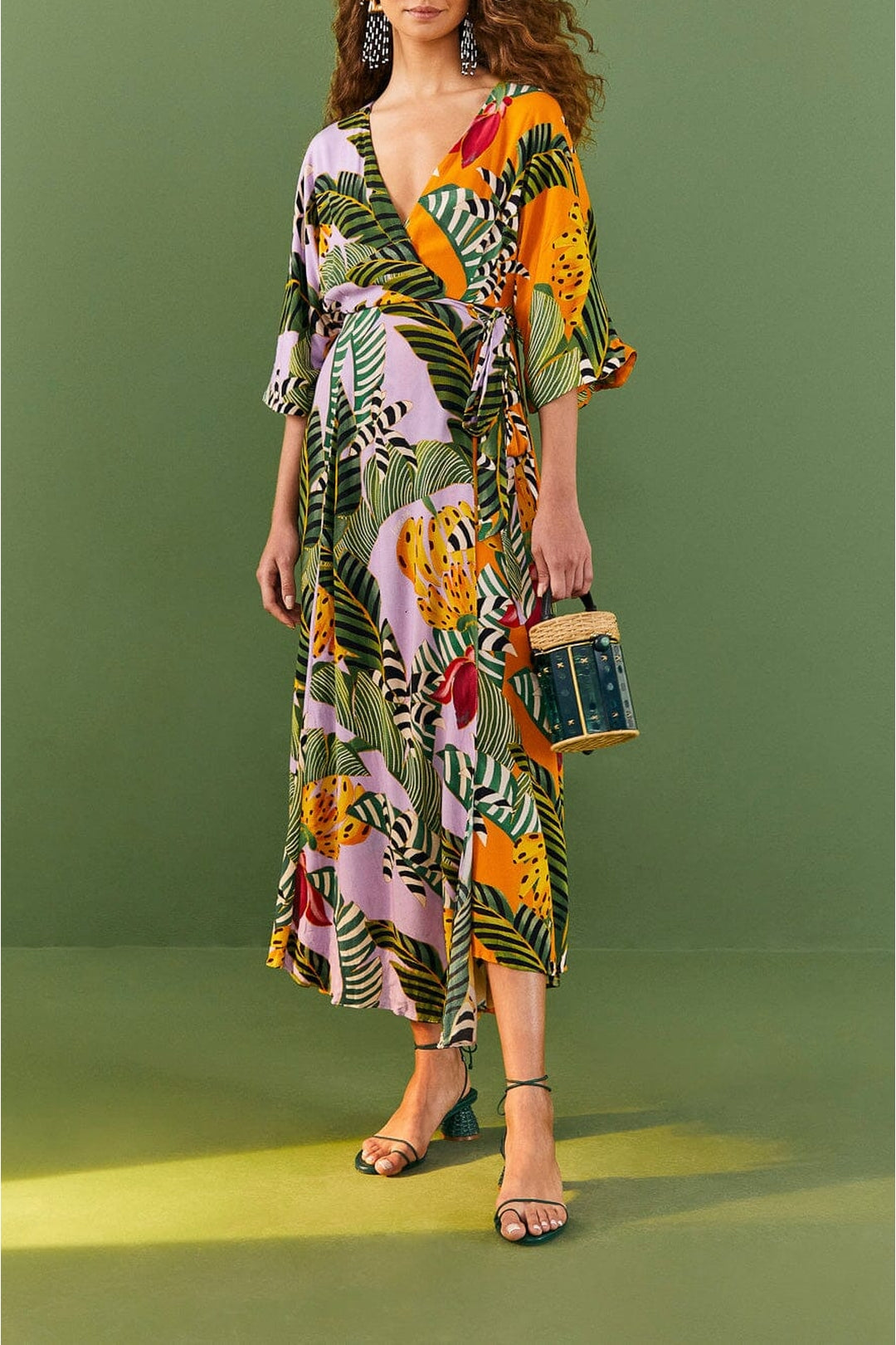 MEDIA OFF LINE_Robe longue portefeuille Bananas - Multicolore