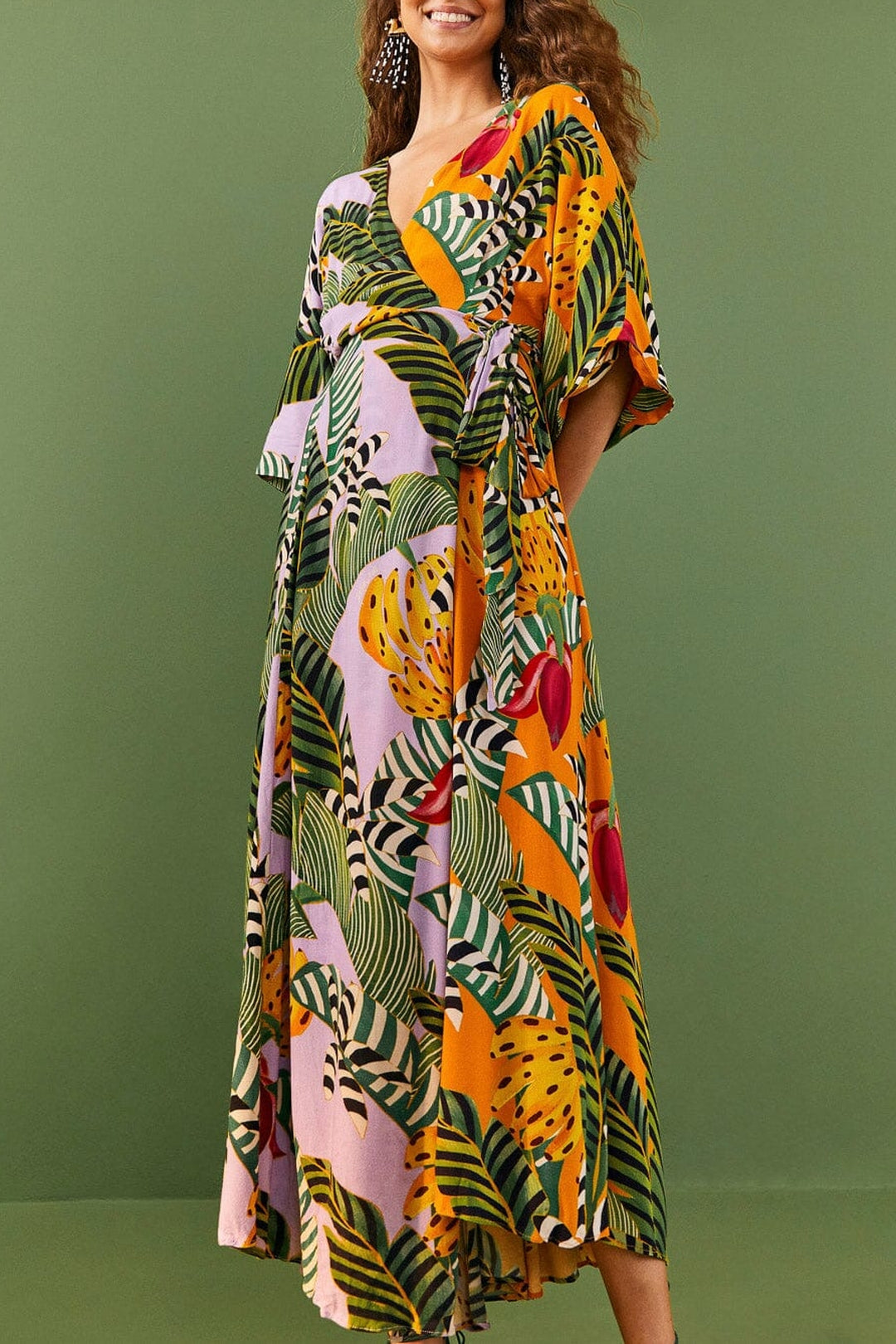 MEDIA OFF LINE_Robe longue portefeuille Bananas - Multicolore