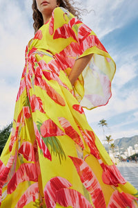 Robe longue Sweet Jungle Lime - Jaune