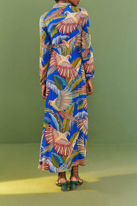 MEDIA OFF LINE_Robe maxi Macaw Flight - Bleu