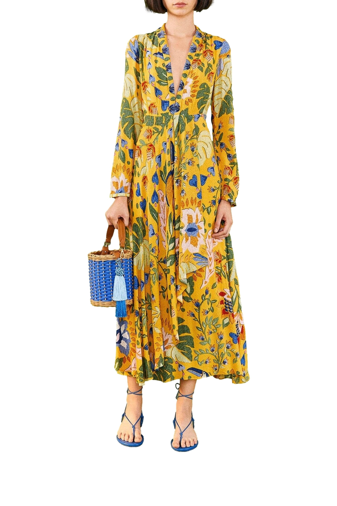 MEDIA OFF LINE_Robe maxi Summer Garden - Jaune