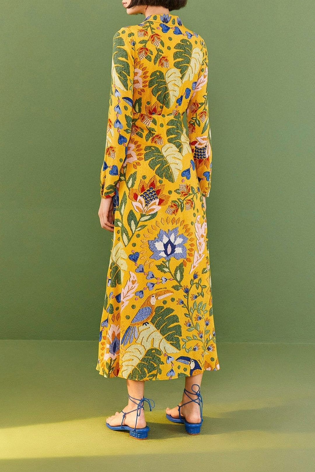 MEDIA OFF LINE_Robe maxi Summer Garden - Jaune