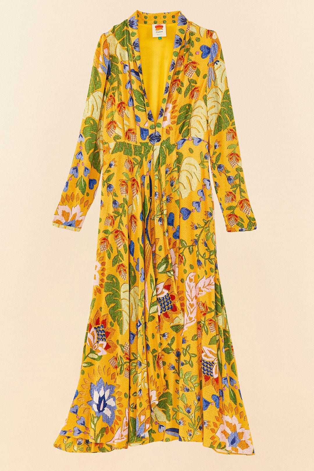 MEDIA OFF LINE_Robe maxi Summer Garden - Jaune