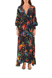 Robe longue à motif signe du zodiaque - Noir