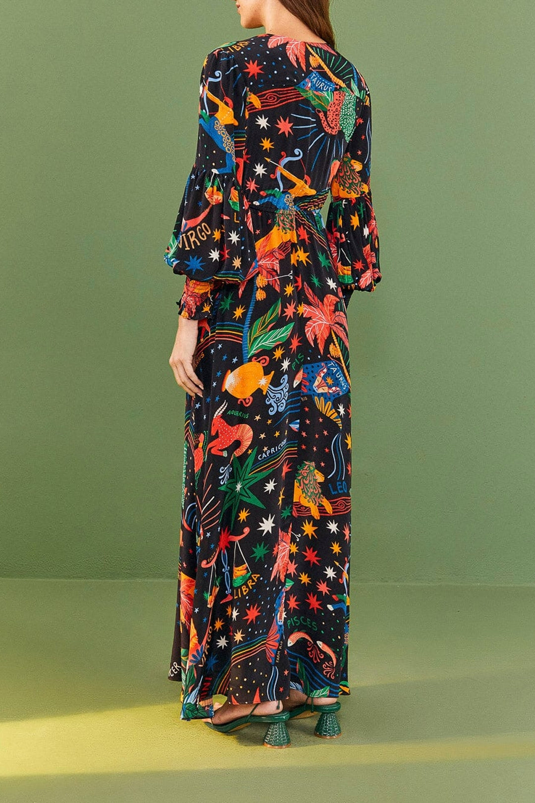 Robe longue à motif signe du zodiaque - Noir