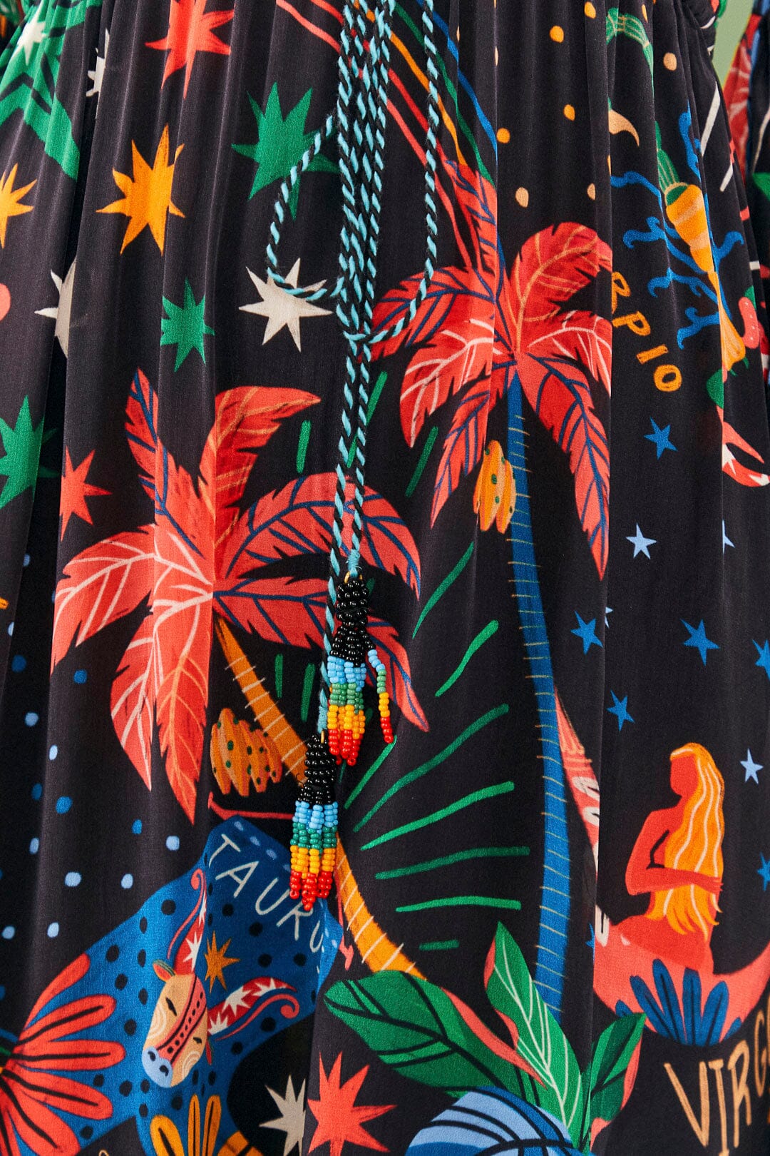 Robe longue à motif signe du zodiaque - Noir
