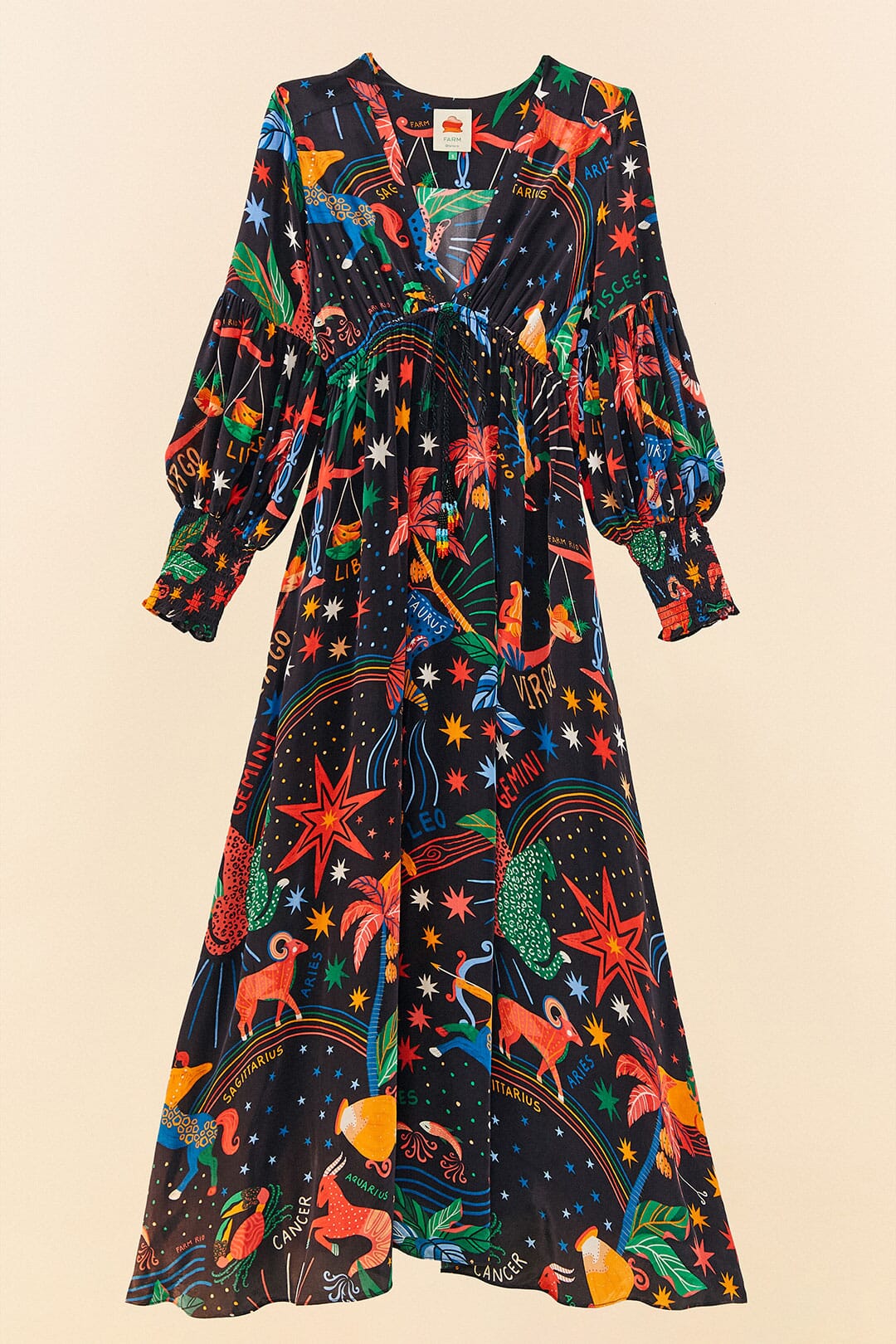 Robe longue à motif signe du zodiaque - Noir