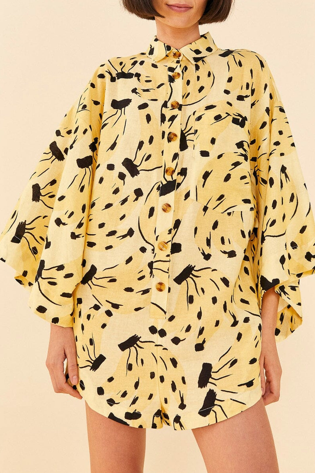 Combi-short Banana Bossa en lin - Jaune