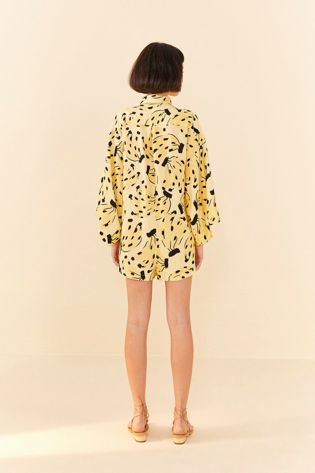 Combi-short Banana Bossa en lin - Jaune