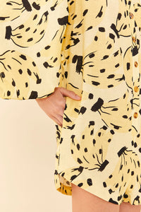 Combi-short Banana Bossa en lin - Jaune
