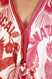 Blouse Tropical dream halter - Rose