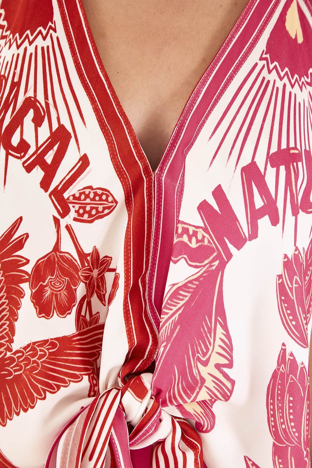 Blouse Tropical dream halter - Rose