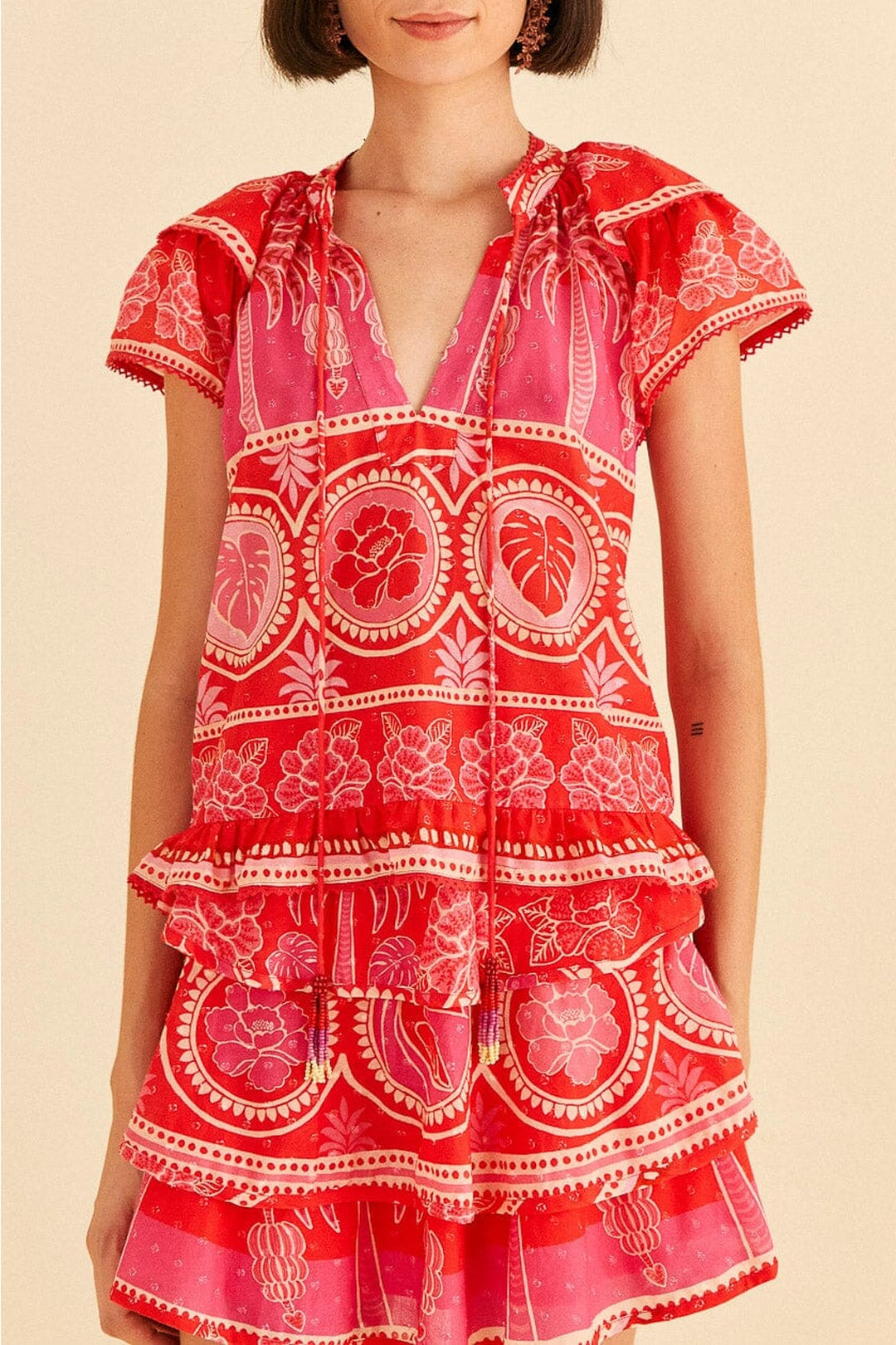 Blouse Summer Sunrise en coton - Rouge