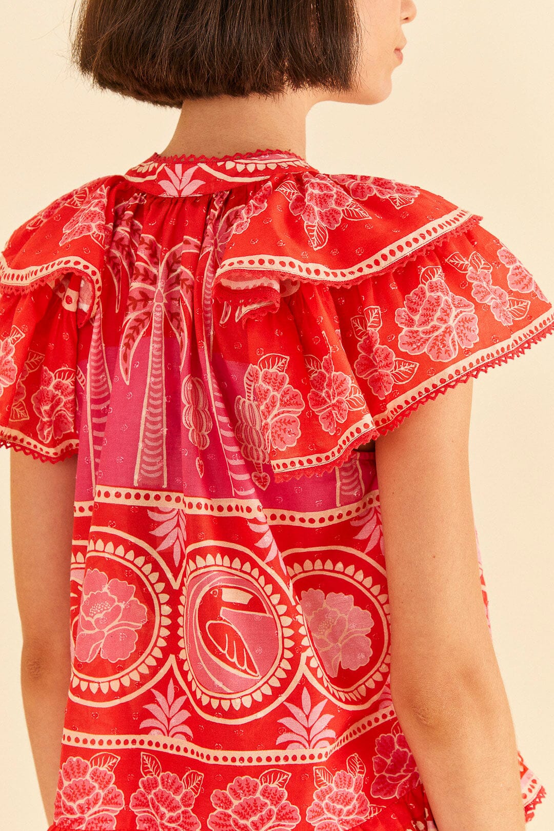 Blouse Summer Sunrise en coton - Rouge