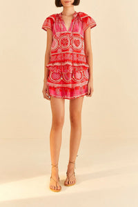 Blouse Summer Sunrise en coton - Rouge