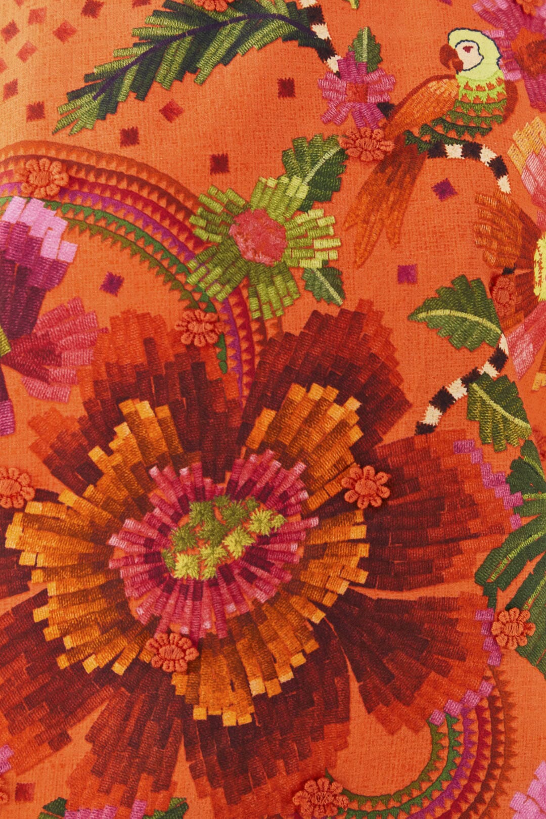 Blouse Jardin fleuri en coton - Orange