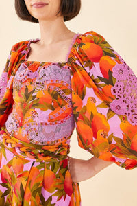 Blouse Mango macaws - Rose